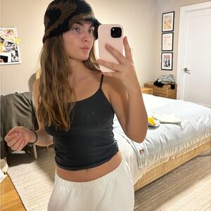 Black and Brown Knit Bucket Hat